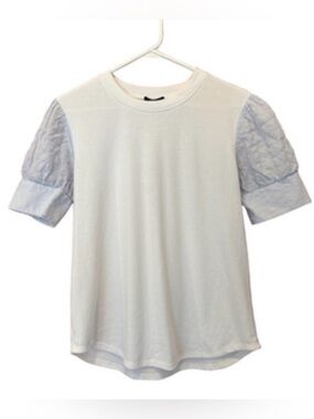 Drew Heather Grey Tee with Contrast Sleeves, size S